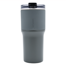 LocknLock 樂扣樂扣 都會隨行不鏽鋼保溫杯 + 吸管 + 吸管清潔刷, 鐵灰色, 650ml, 1個