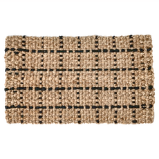 HOLA 和樂家居 黃麻踏墊 0.8公斤, 方格 卡其色, 1個