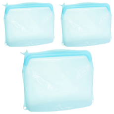 OUTSY 可密封果凍QQ矽膠食物夾鏈袋/分裝袋, 食品級矽膠 安全無毒 經久耐用, 可重複使用環保好清洗, 耐冰耐熱 可微波加熱, 標準款, 1個, 3個