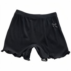 愛北鼻 女童防走光安全褲 舒適透氣 蕾絲花邊 1入, 150碼, 黑色