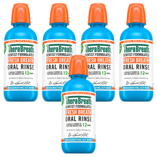 TheraBreath 漱口水 冰涼薄荷, 保持口腔清新長達12小時, 473ml, 5瓶