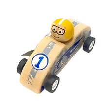 德德小品集 木製賽車 迴力車, 黃色, 1個