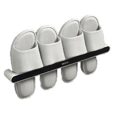 ecoco 意可可 壁掛式拖鞋收納架, 優選PS+PC材質, 長短款, 黑色/灰色, 1雙