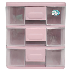 DOLEDO 小博士 公文櫃 Set, 時尚顏色隨你選擇, 高級塑膠原料堅固韌性高, 凹槽把手開關都順手, 3層, 粉色