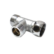 新多多小舖 全銅活動三通 2個一組 DIY水管配件 1組 螺牙:四分 長度: 5.3cm 寬度: 3.5cm, 螺牙:四分, 長度: 5.3cm, 寬度: 3.5cm