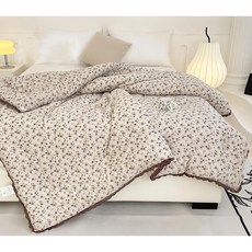 LoveCity 寢城之戀 超保暖針織親膚透氣 氣質蕾絲水洗冬被, 勿忘草