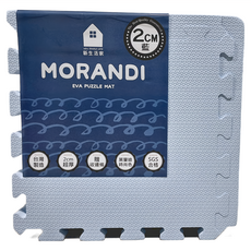 新生活家 厚防護巧拼地墊 莫蘭迪 48片 32 x 32 x 2cm 粉藍色, 1組