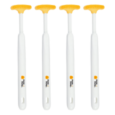 PiYOPiYO黃色小鴨舌苔清潔刷 - 保持口腔乾淨和清爽, 4支