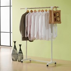 BANDI 不銹鋼移動衣架 白色, 寬99.5~138 x 高90~165cm