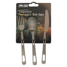 RHINO 犀牛 輕巧鈦合金餐具組 3合1 KT-23 46g, 1組, 鈦合金 銅色
