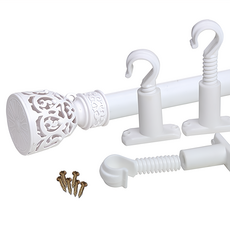 SUNDECO 窗簾桿 25mm + 可調節固定夾, 白色