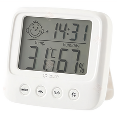 多功能溫濕度計 進階版, 白色, ABS材質 液晶顯示屏, 1個