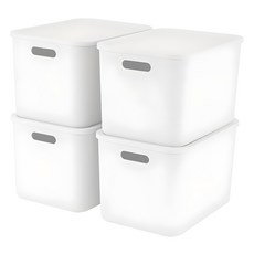 mb.ko 多用途餐具室收納箱, 白色, 4個