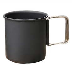 WellHike 玩客 可折疊把手鋁合金馬克杯 300ml, 黑色, 1個