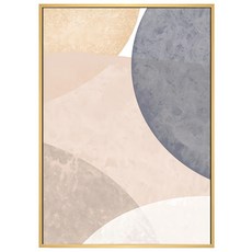 Boluo 菠蘿選畫所 幾何圓 栗黃 APGS3431D (40 x 30cm) 畫框 幾何藝術掛畫, 木色