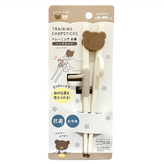 SURUGA 小熊造型兒童練習筷, 灰色 + 咖啡色, 1雙