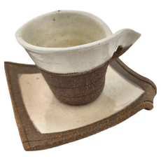 手造杯盤組 陶瓷材質 適用溫度-30°C~100°C 日本產, 粉引, 1個