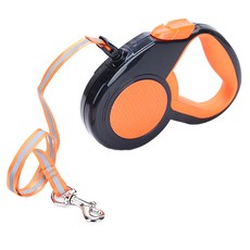 捷華 反光自動牽引繩 橙色 長度5m 適用20kg以下寵物, 1個