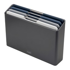 Joseph Joseph Folio系列 砧板4件組 大 墨灰色, 4個砧板 + 收納盒, 1組