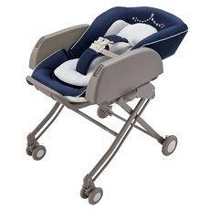 Aprica 愛普力卡 標準款手動安撫餐搖床椅 Yuralism Smart 2189384 0~4歲, 藍海樂園