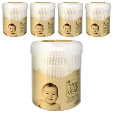 NATURE LOVE MERE 新生兒棉花棒 外用, 300入, 5盒