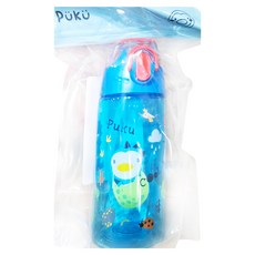 PUKU Tritan掀蓋運動吸管水壺, 藍, 400ml, 1入