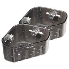 byjoyyou 轉角水槽置物架 透灰銀 2個 廚房收納 免打孔安裝 瀝水設計