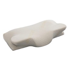 Ishur 伊舒爾 8D蝶形記憶枕, 聚氨酯纖維透氣針織布，零泰防螨抗菌，高密度記憶棉, 1個, 白色, 67x36x12.5cm