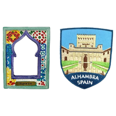 A-ONE 匯旺 西班牙鏡面3D立體冰箱貼 + 西班牙 阿爾罕布拉宮徽章 Set 2個