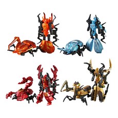 合金鋼甲獸變形機器4件組, 甲蟲版(蠍子 + 獨角仙 + 螳螂 + 聖甲蟲), 1組