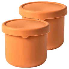 馬卡龍摺疊可微波矽膠保鮮盒 圓滑款 小 咖啡色, 2個, 保鮮盒 + 蓋子