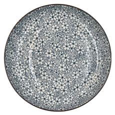 新食器 古染梅 深盤 花卉圖案, 8吋, 1個