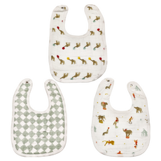 aden + anais 經典圍兜3件組 100%棉, 29 x 21cm, 大象馬戲團