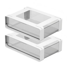 樂居家 黏貼式桌下收納盒 B5 大, 白色, 1個