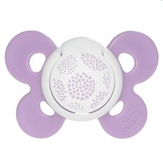 Chicco 舒適哺乳機能型矽膠安撫奶嘴, 6~16M, 春漾紫, 1個