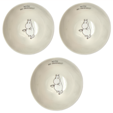 嚕嚕米 美味 陶瓷飯碗 直徑13公分x高6公分 日本製造, 3個