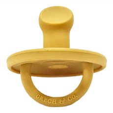 Grech&Co 矽膠安撫奶嘴，耐熱-40℃-230℃, 0~24個月, 柔和黃, 1個