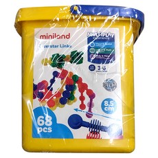 miniland 星際環狀串接積木組, 附手提收納箱，68 pcs, 1組