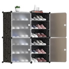 德利生活 側開二層組合鞋櫃,附雨傘架, 6層