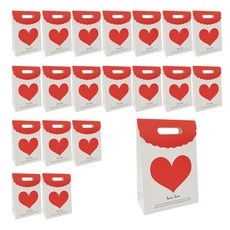 ABM KOREA 手提紙袋 紅色愛心 中款 20入, 1套, 多色