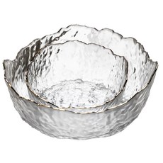 瑞典廚房 花型玻璃沙拉碗3件組 330ml + 650ml + 1.5L, 1組, 透明色