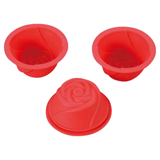 KAI 貝印 House 矽膠蛋糕模具套裝, 3個, 玫瑰花