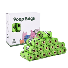 Truly House 環保薰香寵物撿便袋/可降解手提垃圾袋 腳印花紋, 1組, 20捲, 綠色