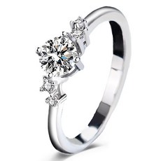 CF Diamond 女戒 莫桑鑽 星河 戒圍可調 D色 FL淨度 3EX S925純銀, 50分, 星河 銀色