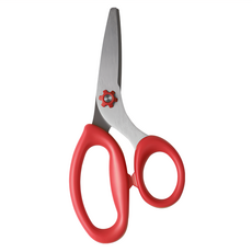 FLOWER MONACO 兒童手工刀片剪刀 圓潤刀頭設計 ABS環保樹脂+不鏽鋼, 紅色, 1支