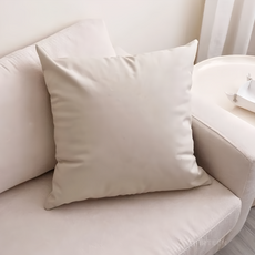 THiRTEEN 拾參家居 秋冬美拉德 PU皮革抱枕套 米杏色