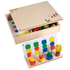 Educo 疊高木珠遊戲 木製益智玩具 5歲以上適用, 1組