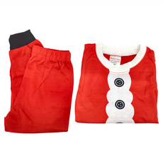 愛北鼻 兒童聖誕系列薄長袖套裝 聖誕老人, 90, 紅色