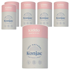 Kiddo 純植淨膚蒟蒻海綿 Konjac Body, 100%天然, 竹炭, 6個