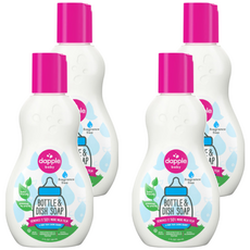 dapple baby 奶瓶及餐具清潔液 外出用 無香精, 美國原裝進口 植物萃取成份 無人工香料染料 無塑化劑 環保使用後可由生物分解, 90ml, 4瓶